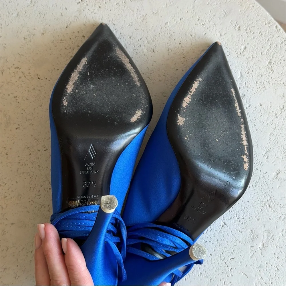 The Attico Venus slingback pumps electric blue, size 37.5